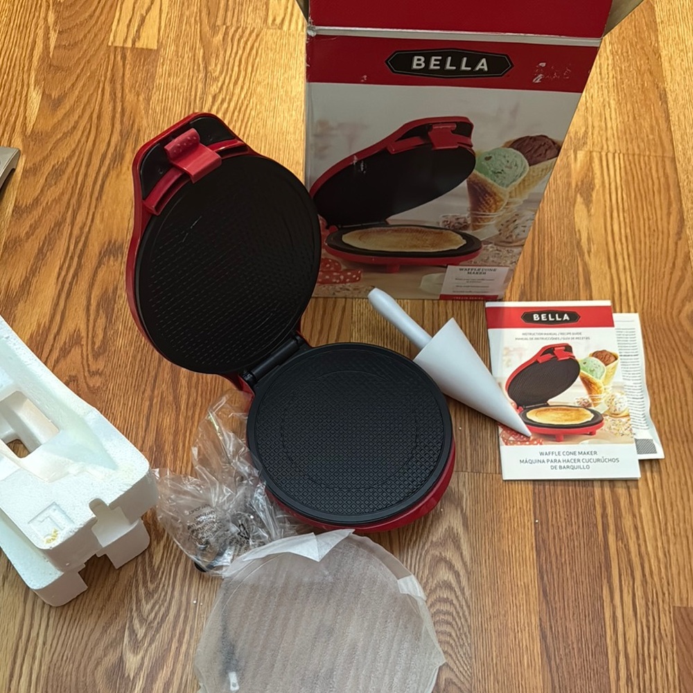 Bella Red Waffle Cone Maker